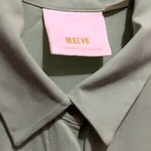 Maeve Avocado Green Long Sleeve Blouse